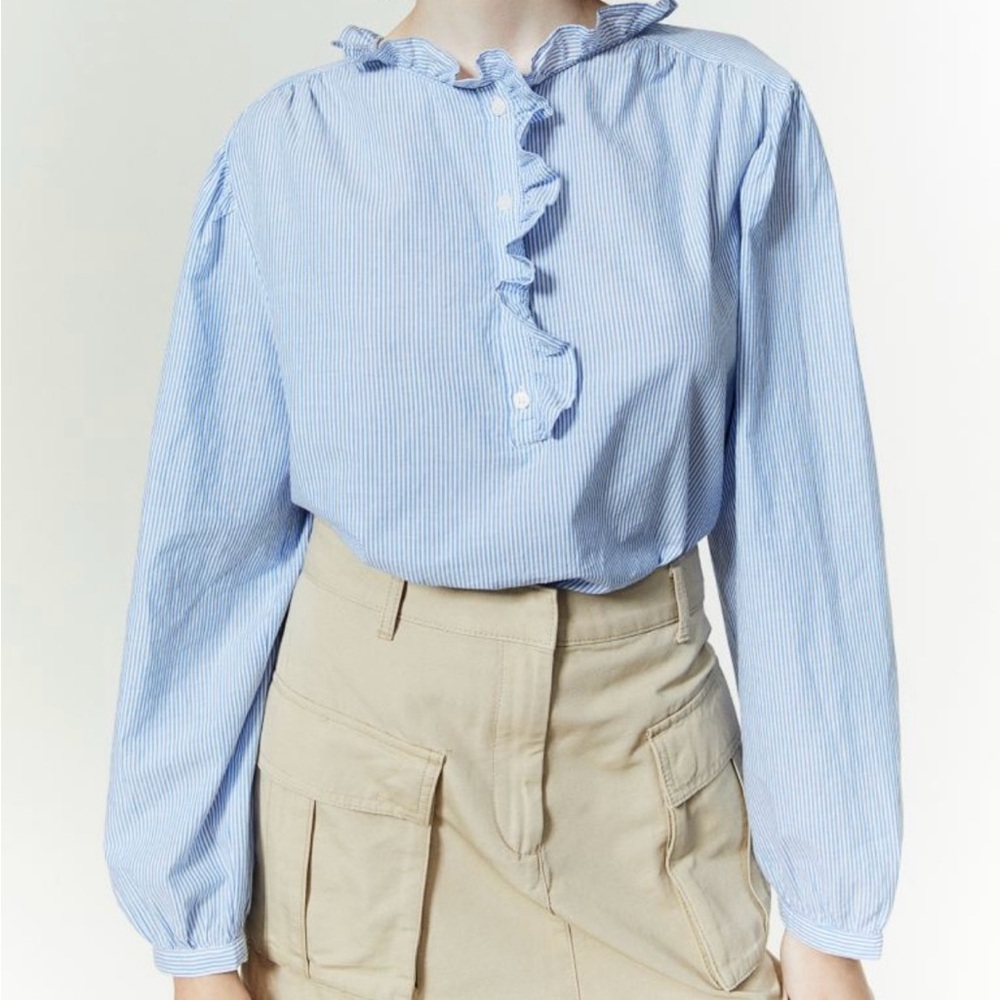 H&M BLUE/WHITE STRIPE SHIRT